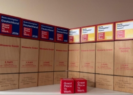 Auszeichnungen von Great Place To Work für die Wasserle GmbH der letzten Jahre